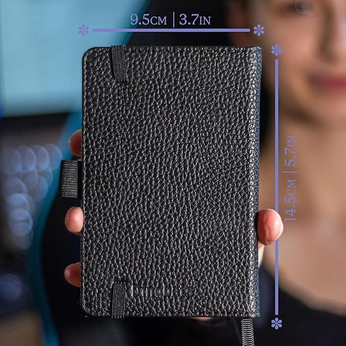 Dingbats* Wildlife A6 Plain Pocket Notebook - PU Leather Hardcover - Small Writing Journal for Work, Travel - Pocket, Elastic Closure, Bookmark