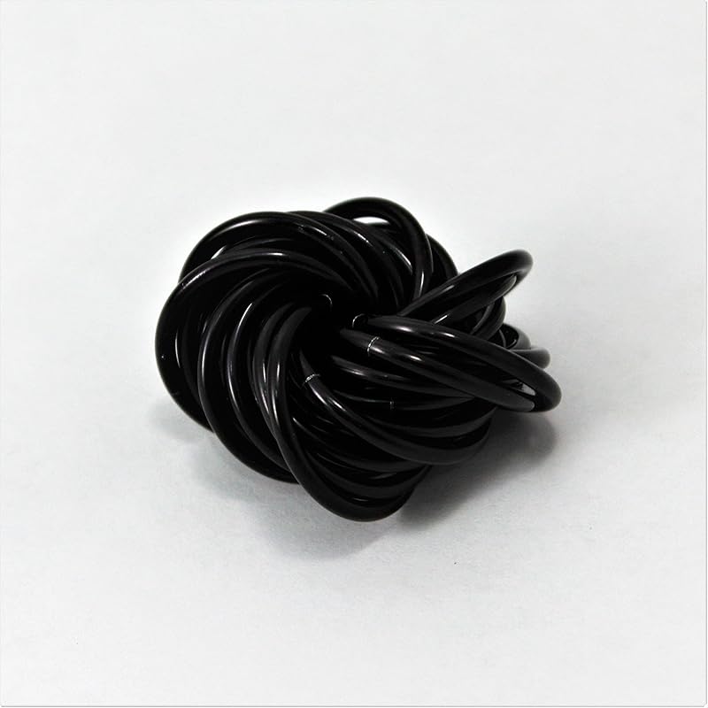 Möbii Fidget Ball (Solid Color): Quiet Mobius ADHD Anxiety Stim Stress Relief Toy Tool for Home Travel Office or Desk (Medium, Full, Onyx)