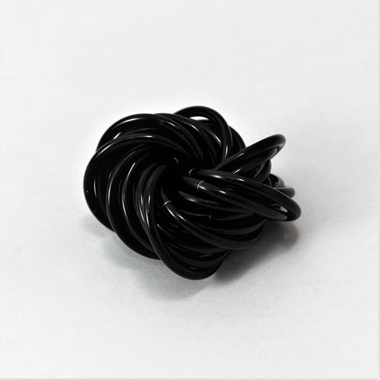 Möbii Fidget Ball (Solid Color): Quiet Mobius ADHD Anxiety Stim Stress Relief Toy Tool for Home Travel Office or Desk (Medium, Full, Onyx)