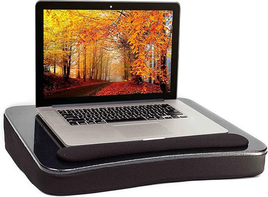 Sofia + Sam All Purpose Lap Desk (Black Sparkle Top) with Tablet Slot | Supports Laptops Up to 17 Inches