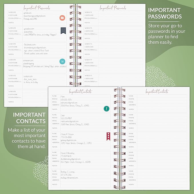 PLANBERRY Weekly Planner – Undated Life Organizer & Budget Planner – Time Management, Goal Setting, To-Do List, Work-Life Balance & Habit Tracker – 6.1″ x 8.1″ (Natural Green)