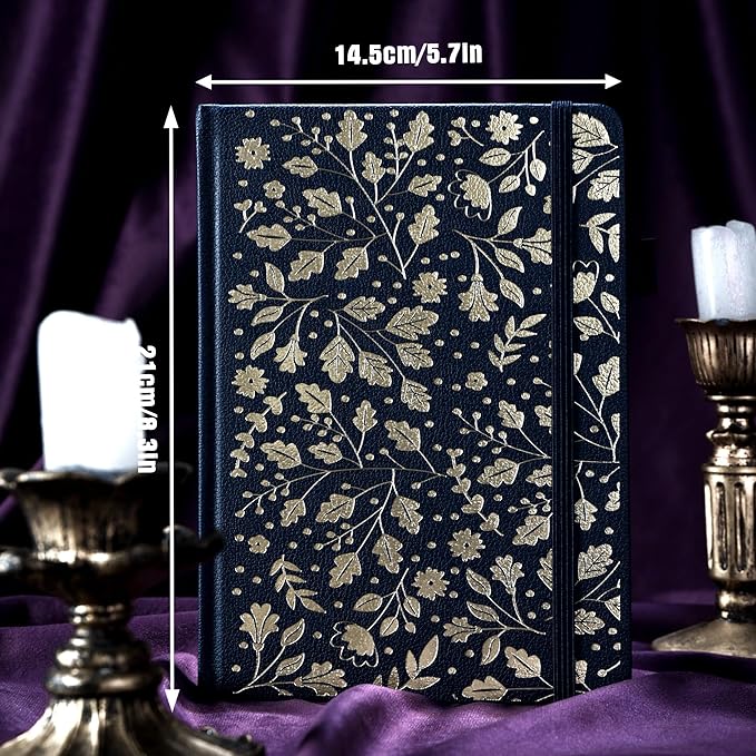 TIEFOSSI Bullet Dot Journal, Vintage Journal Notebook for Women Men, 160 GSM 192 Premium Pages, A5 Hardcover Journaling Notebooks Gift, for Travel Office Daily Writing