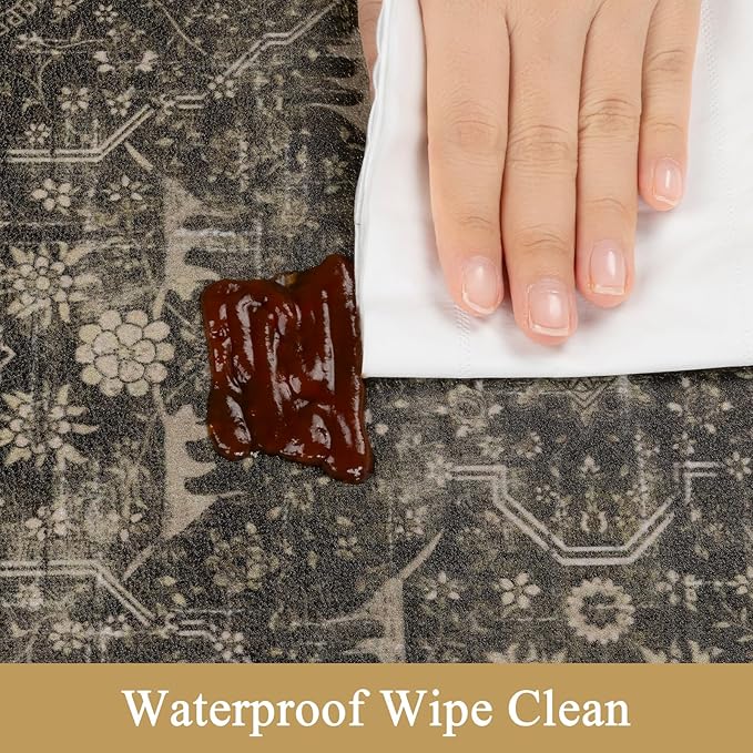 Pauwer Anti Fatigue Kitchen Mat Set of 3 Non Slip Kitchen Mats for Floor Cushioned Kitchen Rugs Comfort Standing Mat Farmhouse Waterproof PVC Foam Kitchen Floor Mat Runner, Taupe