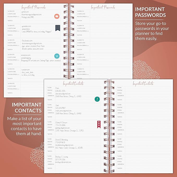 PLANBERRY Weekly Planner – Undated Life Organizer & Budget Planner – Time Management, Goal Setting, To-Do List, Work-Life Balance & Habit Tracker – 6.1″ x 8.1″ (African Terracotta)