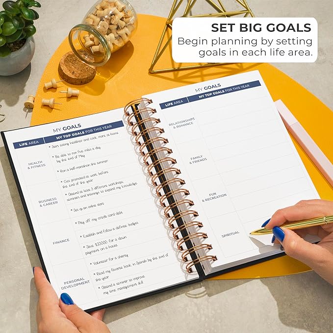 Clever Fox Planner 2nd Edition Spiral – Colorful Weekly & Monthly Goal Planner, Time Management & Productivity Organizer, Undated (Black)