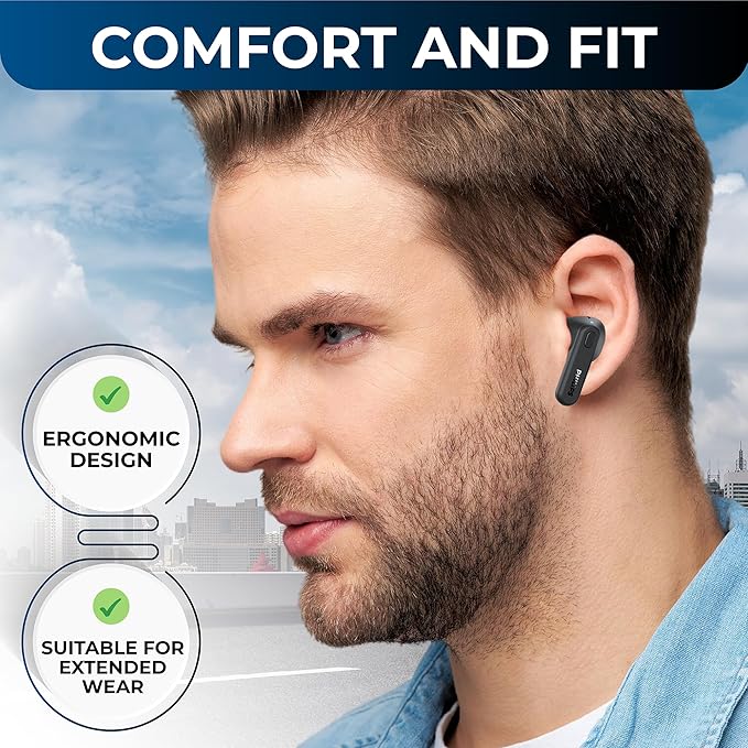 PHILIPS True Wireless Earbuds, TWS Bluetooth 5.3 Headphones, 13mm Drivers, AI Mic for Clear Calls, IPX4 Waterproof, 15 Hours Playtime, Compatible w/iPhone Android & Bluetooth Devices, TAT1138