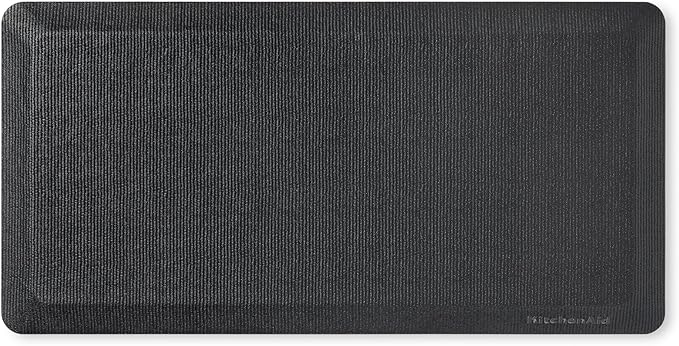 KITCHENAID Gourmet Series Kitchen Comfort Gel Mat, Woven Texture, Matte Black, 20"x39"
