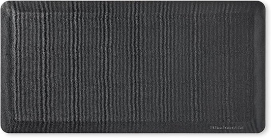 KITCHENAID Gourmet Series Kitchen Comfort Gel Mat, Woven Texture, Matte Black, 20"x39"