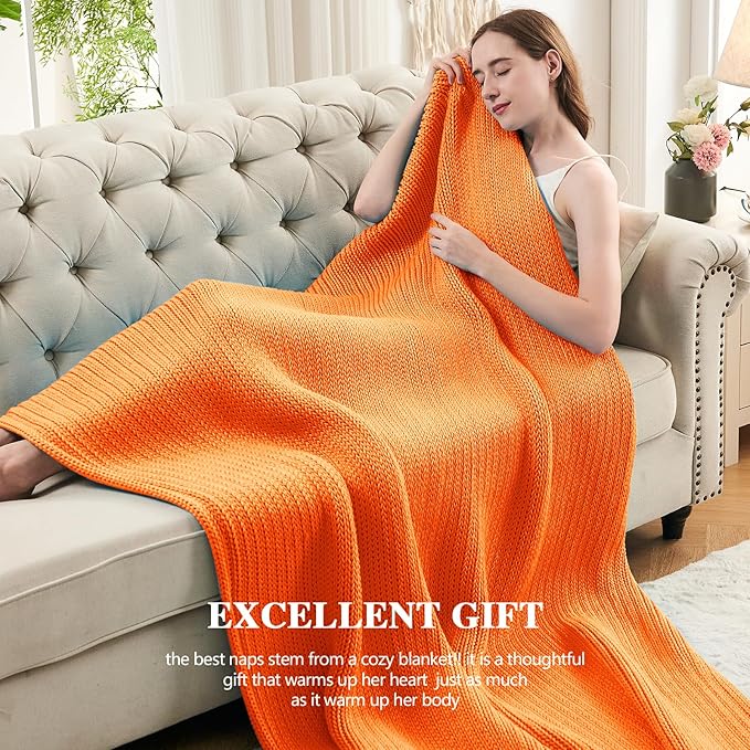 L'AGRATY Knitted Weighted Blanket - 50"x60" 10lbs Cooling Chunky Knit Heavy Blanket for Adults Braided Crochet Throw Thick Cable Yarn Knit Decorative Blanket No Beads Evenly Weighted Machine Washable