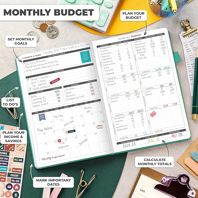 Clever Fox Budget Planner - Expense Tracker Notebook. Monthly Budgeting Organizer, Finance Logbook & Accounts Book, Bill Tracker, A5 (Turquoise)