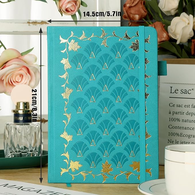 TIEFOSSI Bullet Dot Journal, Vintage Journal Notebook for Women Men, 160 GSM 192 Premium Pages, A5 Hardcover Journaling Notebooks Gift, for Travel Office Daily Writing