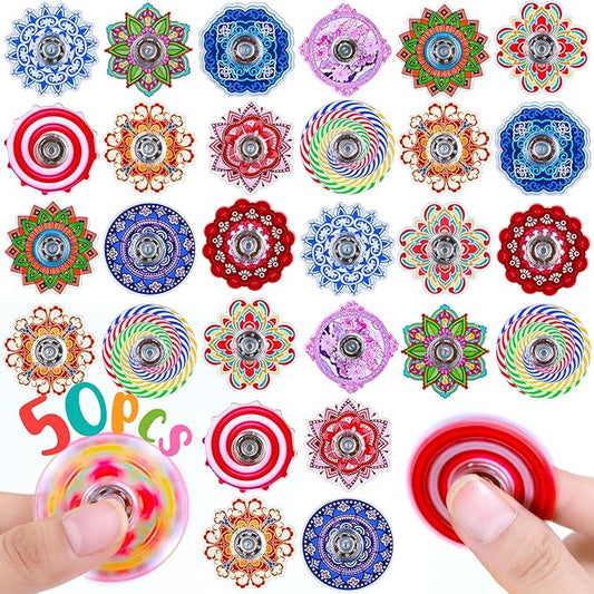 50 Pack Fidget Spinner for Kids, Mini Sensory Fidget Toys Adults Kids 4-8-12 with Autism ADHD, Anxiety Toys Stress Relief Teen Boy Bulk Gifts, Party Favors Classroom Prizes Goodie Bag Stuffers
