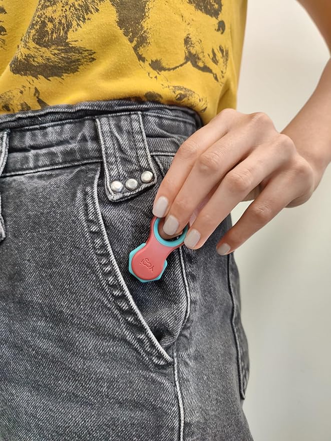 Yogi Fidget Toy – Silent Sensory Spinner for Adults & Kids – Stress Relief Fidgets for ADHD, Anxiety – Fidget Toys for Adults – Includes 5 Finger-Fit Rings – Work, School & Travel – Lava