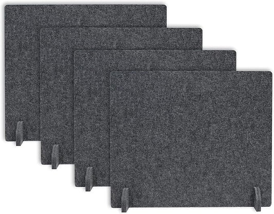Acoustic Freestanding Desk Divider - Noise Reducing Desk Privacy Panel - Library & Office Furniture Partition - Workstations Shield Barrier - Instant Wall Desk 20" H x 24" W (4 Pack, Shadow)