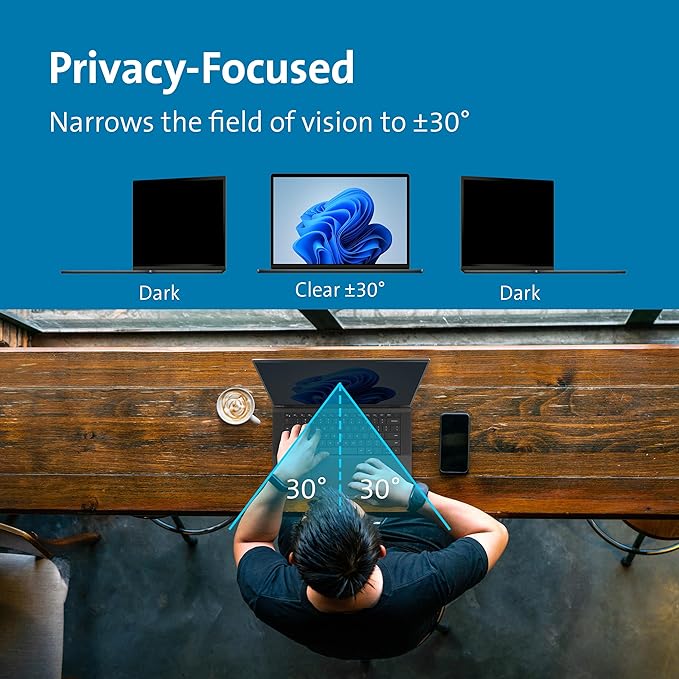 Kensington MagPro™ Magnetic Laptop Privacy Screen 16 inch, Removable 16:10 Laptop Privacy Filter Shield, Anti-Glare, Blue Ray Reduction, Compatible with HP/Dell/Acer/Asus/Lenovo (K55256WW)