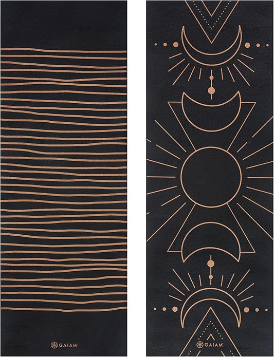 Gaiam Yoga Mat - Premium 6mm Print Reversible Extra Thick Non Slip Exercise & Fitness Mat for All Types of Yoga, Pilates & Floor Workouts (68" x 24" x 6mm Thick)
