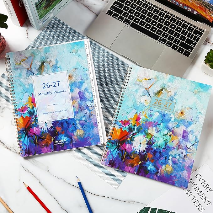 2026-2027 Monthly Planner/Calendar - Jan. 2026 - Dec. 2027, 9" x 11", 2 Year Monthly Planner 2026-2027, Holidays, Month Tabs, Inner Pocket, Note Pages