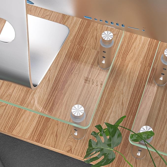 Hemudu 2 Pack Monitor Stand Riser, 3 Height Adjustable Laptop Stand Riser, Monitor Stand Riser for PC, Computer, Laptop Clear HD06T-201