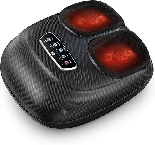 CILI Shiatsu Foot Massager Machine with Heat,Electric Heated Feet Massager for Plantar Fasciitis, 3 Kneading & 3 Compression,Up to Size 13, Gifts for Dad Men