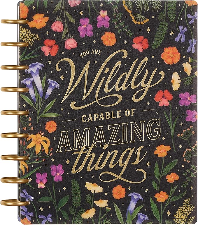 Happy Planner Disc-Bound Planner Jan.–Dec. 2026, Includes 3 Extra Months and 2 Sticker Sheets, Classic Size, 7" x 9.25", Dashboard Layout, Grounded Magic