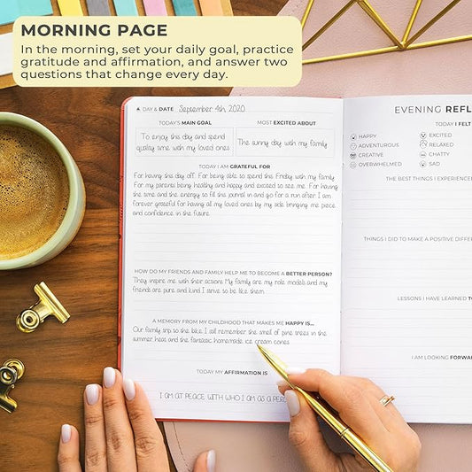 Clever Fox Gratitude Journal – Happiness, Positivity & Affirmation Daily Journal – Inspirational Daily Notebook – 3 Months, A5 (Orange)