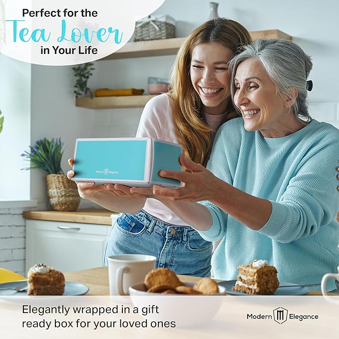 Tea Gift Set for Women – Thoughtful Get Well Gift Box with Cozy Socks, Stainless Tumbler, 20 Sachets, Honey Jar & Sending Hugs Card (Hot Cin Sunset Teaa - Cloud Socks)