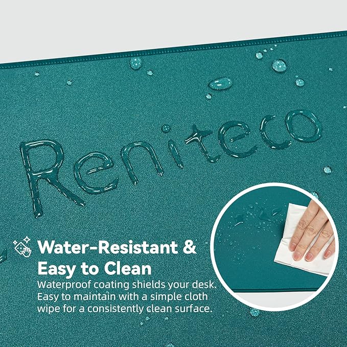 Waterproof Large Gaming Mouse Pad with Durable Stitched Edges, Non-Slip Rubber Base, Grainy Jacquard Mouse Mat Desk Pad for Home Office Gaming, 15.74"x35.43"x0.12", Green