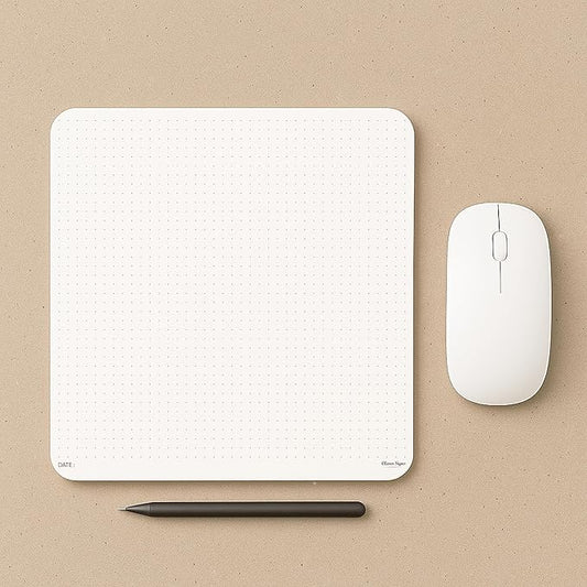 CLEVER SIGNS Mouse Pad Notepad for Professionals – 8.3" x 8.3" (210mm x 210mm), 50 Sheets – Premium Dotted Memo Desk Pad with Cardboard Back Support – Perfect for Note-taking, Planning, Sketching & Journaling