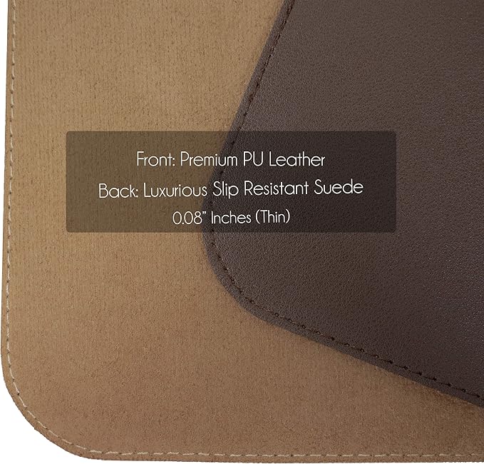 Vine Creations Leather Desk Mat Large 36" x 20", Desk Protector Mat, PU Leather Desk Pad, Non-Slip Large Mouse Pad, Desk Blotter, Desk Pads on Top of Desks, Office Desk Matt for Desktop (Dark Brown)