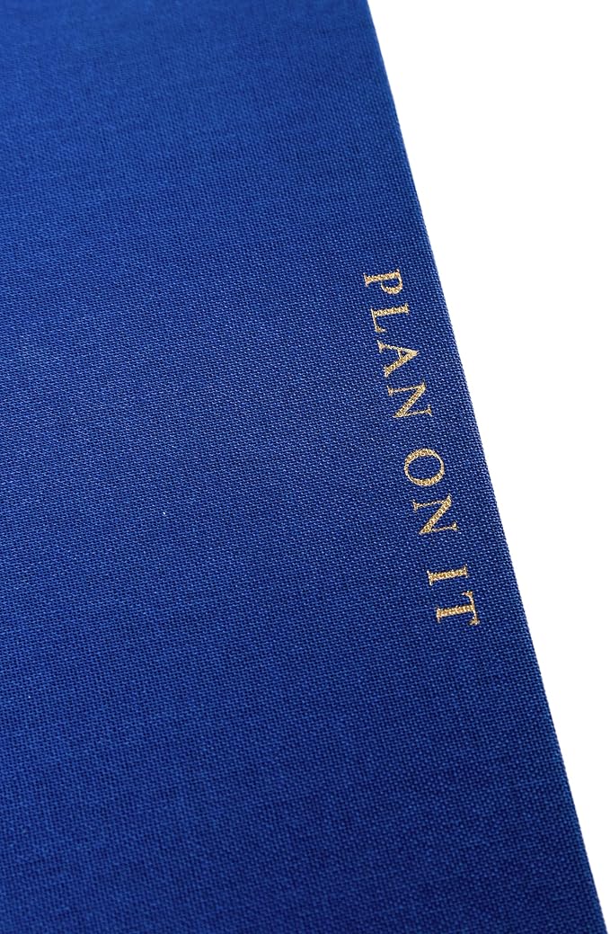 Daily Task Journal by Graphique Luxe Collection, Fabric-Wrapped Hardcover Spiral Notebook for Planning & Writing, Priority List Planner with Magnetic Bookmarks & Gold Foil Embossing,192 Pages, 6” x 8”, Colbalt Blue