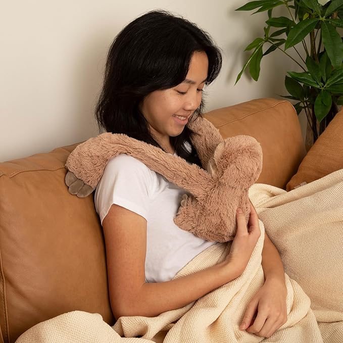 Hugarounds Sawyer The Sloth 2.5 lb Microwaveable & Freezable Weighted Plush Neck & Shoulder Wrap | Soothing, Comforting Hugs for Self-Care & Relaxation | Unscented for Ages 2+