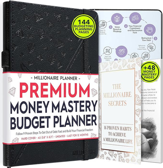 Budget Planner and Monthly Bill Organizer - Finance Planner, 12-Month Journey to Financial Freedom | Bill Payment Tracker Monthly Organizer, Money Saving & Expense Tracker | Undated Budgeting Journal