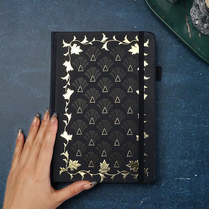 TIEFOSSI Bullet Dot Journal, Vintage Journal Notebook for Women Men, 160 GSM 192 Premium Pages, A5 Hardcover Journaling Notebooks Gift, for Travel Office Daily Writing