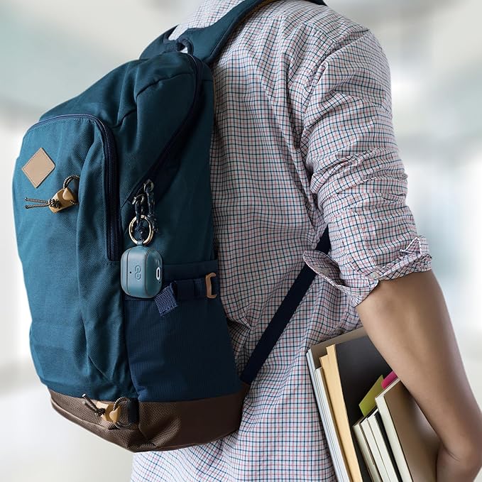 Dreem Om Case Cover with Keychain Clip Compatible with AirPods 4 for Apple AirPods 4th Generation, Vegan Leather AirPod Case for Men & Women, Luxury Earbuds Accessory for iPhone - Sky Slate