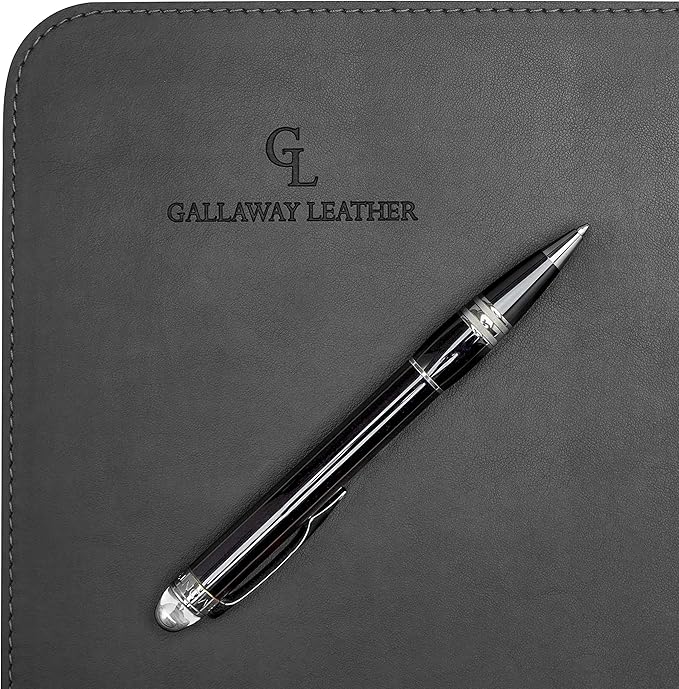 Gallaway Leather Desk Pad – 25 x 17 inch - Desk Mat Home Office Desk Accessories Desktop Protector XXL Mouse Pad Writing Desk Blotter - Grey - Medium