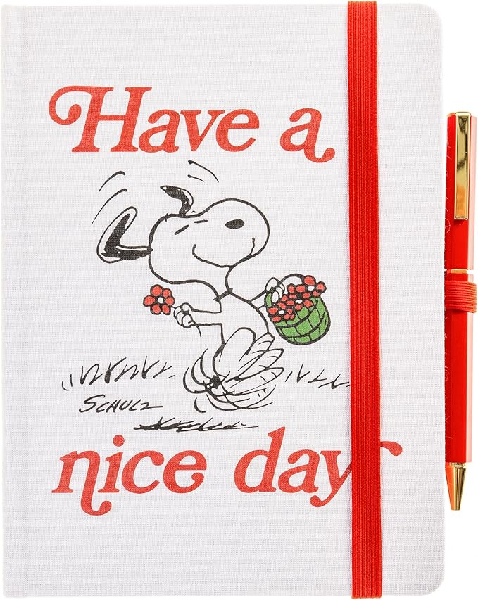 Graphique Peanuts Lined Journal Plus Pen, Hardcover Diary Notebook for Writing, 160 Pages, 6” x 8”