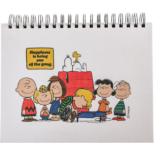Graphique Peanuts Gang Weekly Desk Pad, Hardcover Undated Planner, 8” x 10” Spiral Notebook