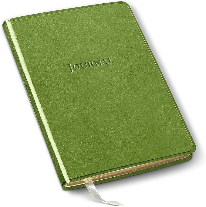 Gallery Leather Journal Notebook - 192 Pages, Softcover, For Men and Women, For Writing, Work & Travel, Handcrafted - Acadia Lime - 8 x 5.5, Desk Lined