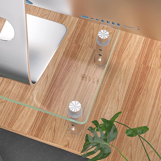 Hemudu Monitor Stand Riser, 3 Height Adjustable Laptop Stand Riser, Monitor Stand Riser for PC, Computer, Laptop Clear