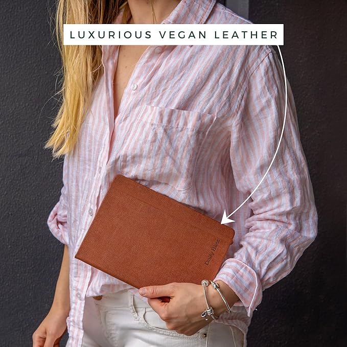 Daily Bliss Stone Paper Ruled Notebook Premium A5 Hardcover Vegan Leather Journal | 160 Pages | Premium Quality Executive Notebook For Men and Women |Comes With Gift Box Water Proof Notebook Cinnamon