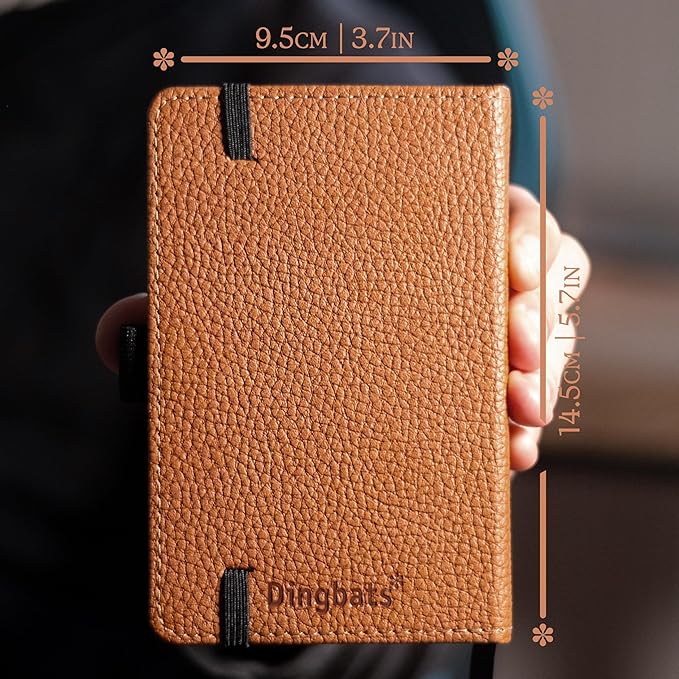 Dingbats* Wildlife A6 Plain Pocket Notebook - PU Leather Hardcover - Small Writing Journal for Work, Travel - Pocket, Elastic Closure, Bookmark