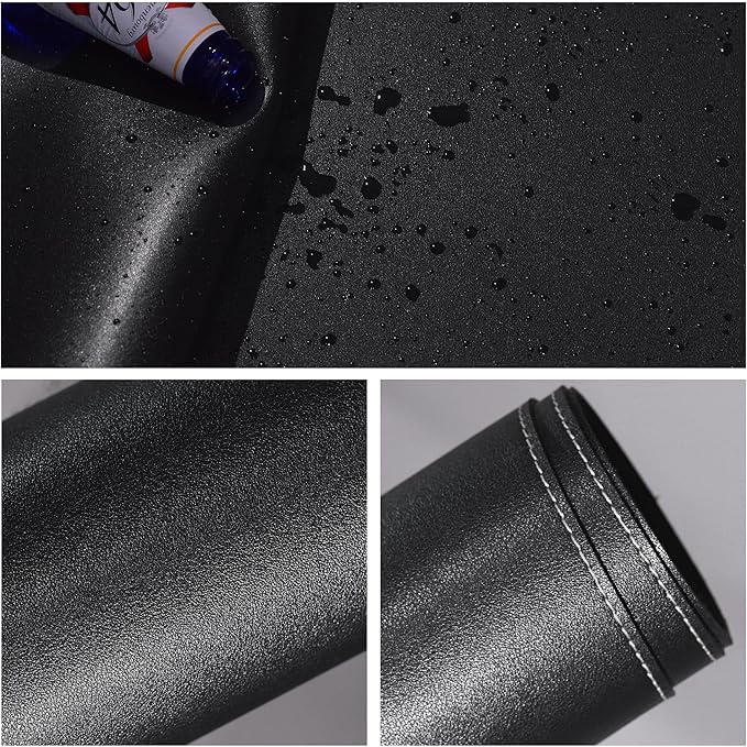 Vyaaa PU Leather Desk Mat, 55" x 24" Large Mouse Pad, Waterproof Extra Large Desk Mat, Desk Mats on top of Desks for Home or Office (Black)