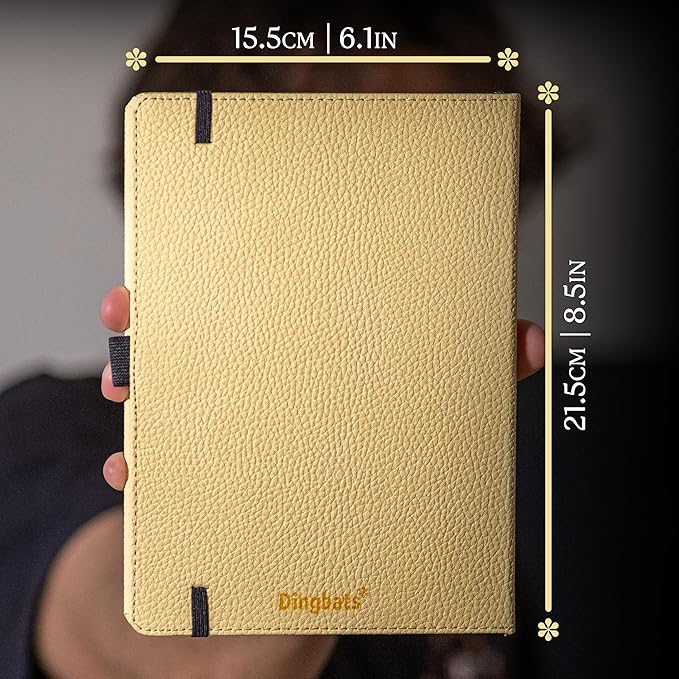 Dingbats* Wildlife Plain Writing Journal Notebook A5 - Vegan Leather Hardcover - Ideal for Work, Travel - Pocket, Elastic Closure, & Bookmark