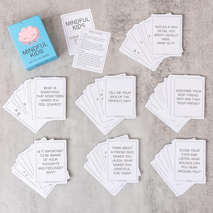 100 Mindfulness Conversation Starter Cards for Kids - Enable Meaningful Conversations with Kids