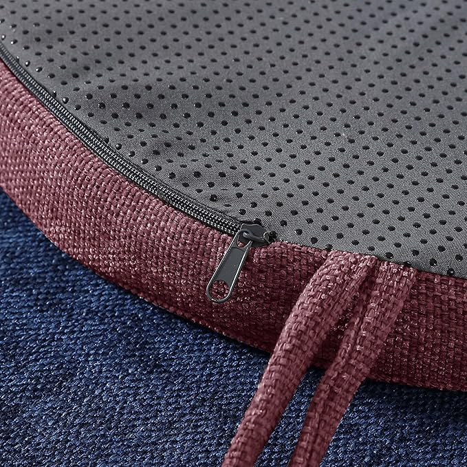 Chair Cushions: Premium High-Density Memory Foam Seat Cushion for Office, Home, & Car - Ergonomic Design for Comfortable Sitting, Relieves Pain & Tailbone Pressure with Non-Slip Bottom, 6 Pack, Wine