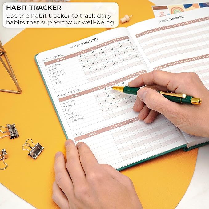 Clever Fox Positivity Journal – Daily Gratitude & Affirmation with Prompts – Motivational Mental Health Notebook with Habit Tracker (Aquamarine)