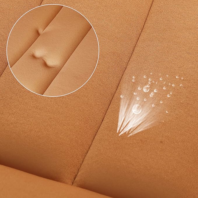 Premium Car Seat Cushion, Driver Cushion with Comfort Memory Foam & Non-Slip Rubber Bottom, Car Seat Pad Works with 95% of Vehicles and Office Chair or Home (Orange)