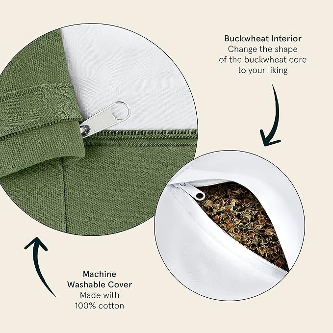 Retrospec Sedona Zafu Meditation Cushion Filled w/Buckwheat Hulls - Yoga Pillow for Meditation Practices - Machine Washable 100% Cotton Cover & Durable Carry Handle, Round