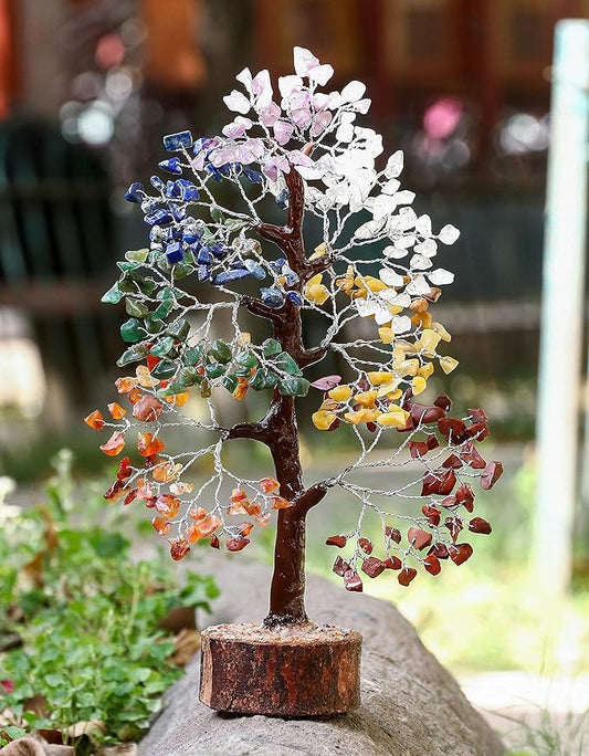 FASHIONZAADI Crystal Tree of Life 7 Chakra Healing Crystal Trees for Home Decor, Office Desk Decor Handmade Bonsai Trees for Positive Energy, Money, Good Luck Birthday Gifts for Women, Mom