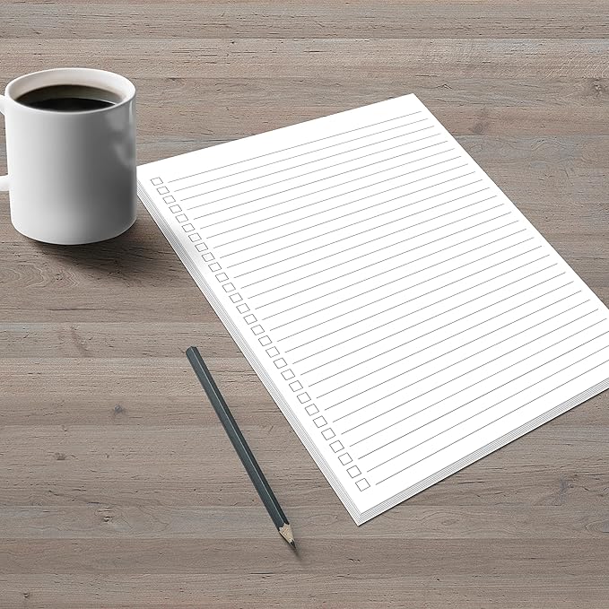 321Done Checklist Notepad - (8.5" x 11") Wide-Ruled Letter Size, to-Do's Notepad Tear Off, Planning Memo Pad, Planner Checklist Organizing - Made in USA - Unisex Minimalist Simple Checkboxes in List